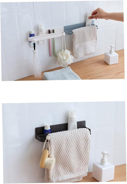 5pcs Bathroom Storage Hanging Shoes Organizer Slippers Shelf No Drilling Wall Mount for Tidy Home Decor