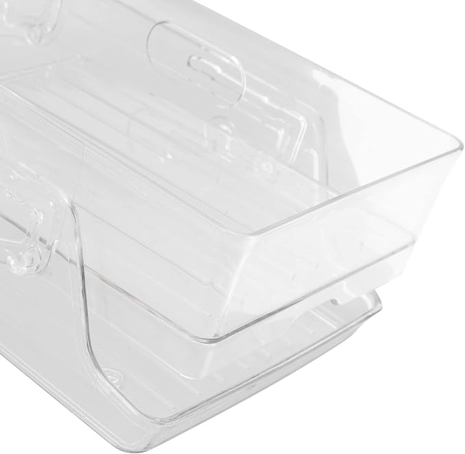 Automatic Rolling Beverage Soda Can Storage Organizer Double Layers Plastic Refrigerator Can Holder Dispenser Bin