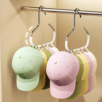6 Packs Hat Organizer for Baseball Caps,Strong Hat Hanger, Hat Organizer for Closet, Hat Rack for Storage Organizer, Space Saving Hangers Holder 50 Hats and Used for Belt, Scarf, Bra