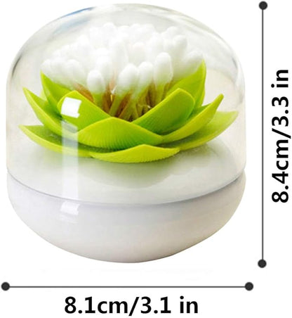 2 Pack Creative Lotus Cotton Swab Holder Q-Tips Toothpicks Holder Table Decorate Cotton Bud Storage Box Organizer
