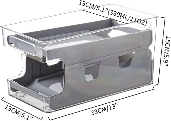 Soda Cans can Be Stacked with Storage Racks and Automatically Roll Off The Beverage Racks, It is Suitable for Refrigerators, Freezers, Kitchens, Countertops and Cabinets (Gray)