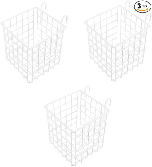 Mobestech 3pcs Hanging Iron Wire Basket Storage Rack Versatile Cabinet Door Organizer for Kitchen and Bathroom Sturdy Resistant Design Space Saving for Utensils and Toiletries