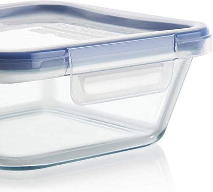 Snapware Total Solutions (2-Pack, 1 & 4 Cup) Glass Food Storage Containers Set, Airtight & Leakproof Locking BPA-Free Lids, Freezer Dishwasher Microwave Safe