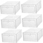 6pcs Shoe Storage Box Plastic Shoe Boxes Lids Organizer for Closet Bins for Stackable Storage