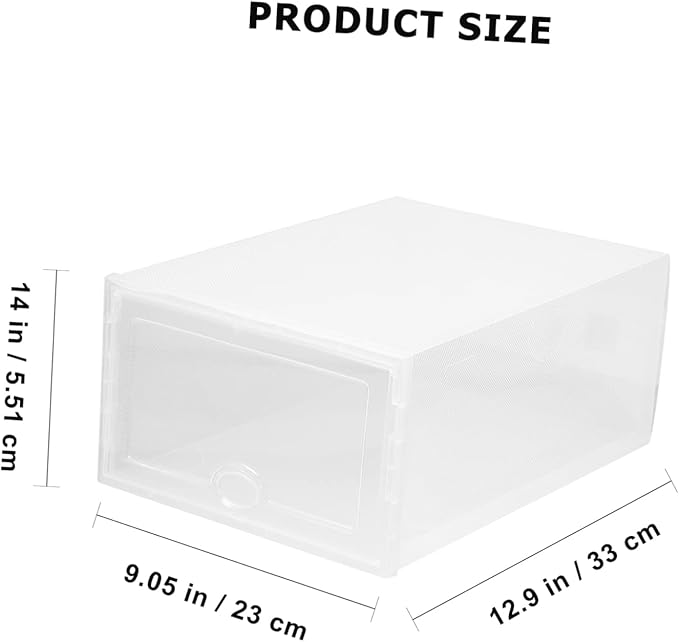 Ciieeo 6 Pcs Sturdy Plastic Shoe Storage Box Lid Drawer Type Organizer for Home Use Dustproof and Stackable Shoe Container