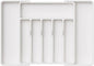 Lifewit Silverware Drawer Organizer, Expandable Utensil Tray for Kitchen, BPA Free Flatware and Cutlery Holder, Adjustable Plastic Storage for Spoons Forks Knives, 13-22 x 15", White