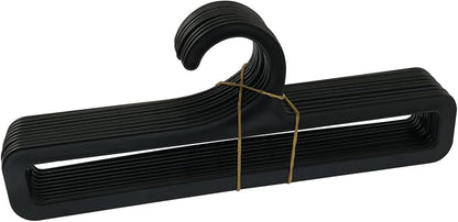 10PCS Plastic Scarf Hanger 17cm for Scarves Belts Towels Tie Rings Multifunctional Clothes Hangers Wardrobe Storage Racks Suitable for Storing Scarves Belts Ties Shawls Black
