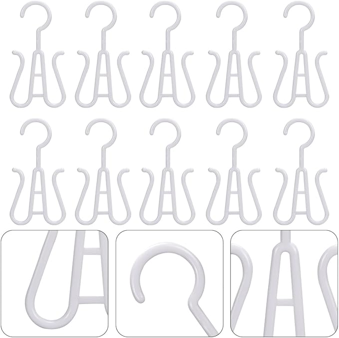 Uonlytech 10pcs White Plastic Shoe Hangers Multipurpose Shoe Organizer Hooks for Closet Hanging Storage and Drying in Home Or Dorm
