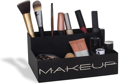 GEGUTON Makeup Organizer Box - Organization Display for Makeups, Cosmetics Steel Storage Set for Vanity, Birthday Gifts for Mom, Women & Girls, Gift for Her - Beauty Collection - Black