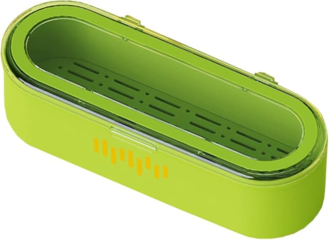 Silverware Organizer with Lid and Drainer, Covered Utensil Tray for Kitchen Drawer and Countertop, Green Plastic Cutlery and Flatware Storage Box for Spoons Forks Knives Holder Case