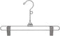 SSWBasics Pants and Skirt Hangers with Clips - 12 inch - Chrome - Pack of 20 - Chrome Clip