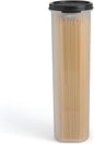 Tall Clear Spaghetti Pasta Container Storage With Lid.Multi-Purpose Kitchen Pantry Organization And Food Storage For Noodles Beans Straws - Airtight Leakproof Spaghetti Keeper BPA Free 37 oz.