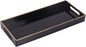 MAONAME Black Bathroom Tray, Plastic Vanity Tray, Narrow Countertop Trays with Handles, Perfume Organizer Trays for Dresser, Bathroom Accessories, 13.8" x 6" x 1.59"