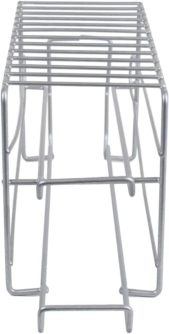 Home Basics Steel Can Dispenser, (Silver) 12 Can Soda Organizer For Refrigerator And Pantry | 2 Tier Can Holder