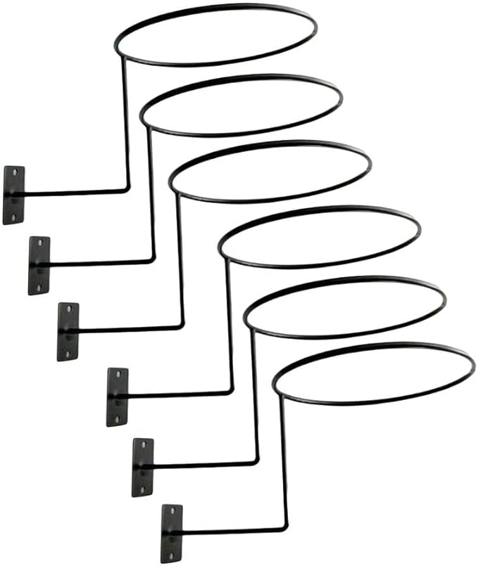 6 Pieces Helmet Holder Wall Mount,Heavy Duty Hat Wig Cap Display Stand,Baseball Basketball Coat Hanger Organizer Rack,5.5inch,Black,4