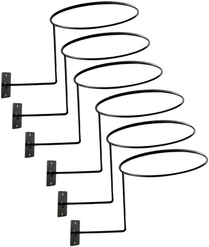 6 Pieces Helmet Holder Wall Mount,Heavy Duty Hat Wig Cap Display Stand,Baseball Basketball Coat Hanger Organizer Rack,5.5inch,Black,4