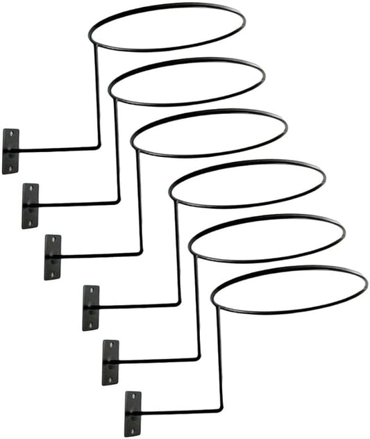6 Pieces Helmet Holder Wall Mount,Heavy Duty Hat Wig Cap Display Stand,Baseball Basketball Coat Hanger Organizer Rack,5.5inch,Black,4
