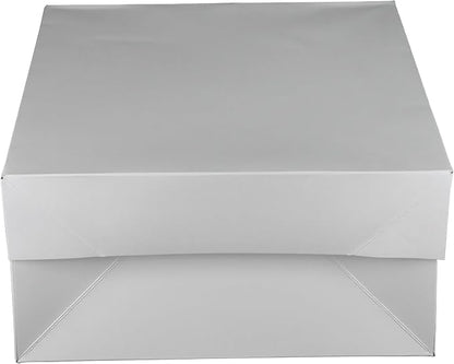 Hat Boxes with Handles - White - 14" x 14" x 7" - Case of 25 - Sturdy White Cardboard Hat Box with Handles - Premium Cardboard Hat Boxes with Lids for Secure Storage - Elegant Hat Box Solution