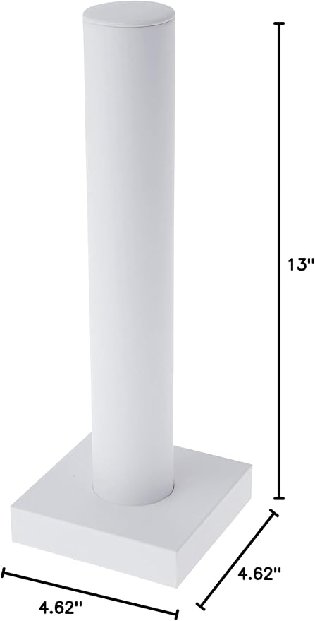 Plymor White Faux Leather Vertical Bracelet Display Stand, 4.625" W x 13" H