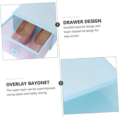 3Pcs Style Transparent Shoe Boxes Dustproof Moisture-resistant PP Plastic Storage Containers with Large Capacity and Slot Design for Socks Cosmetics Organization