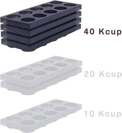 Coffee Pod Storage Organizer for Kitchen Drawer,Holders 40 K CUP, Premium Plastic Tray With Non-slip mat
