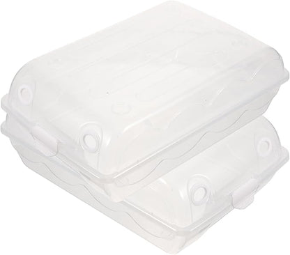 Thickened Plastic Shoe Storage Box 2pcs Large Dustproof Shoe Organizer Lid for Men and Women Stackable Space-saving for Closet and Entryway Style