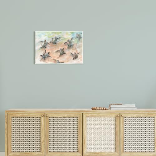 Baby Sea Turtles Coastal, 13 x 19 Inch Mounted Print on Wall Plaque - Image 3