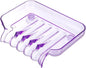 Purple Rectangular Soap Dish, 5.1 x 3.7 Inches, Plastic, Suction Cup, Space-Saving, Drainable, Bathroom & Shower Soap Holder