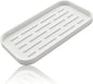 Silicone Organizer Tray, Soap and Sponge Holder for Kitchen Sink, Bathroom - Storage Tray for Dish Brush, Soap Dispenser, Dishwashing Accessories-(White 1 Pack, 10"x5.3")