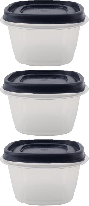 Bundle Food Storage Containers 2 Cup Food Storage Containers 7 Peice Set, Blue Easy Find Lids, 3 Containers, 3 Lids
