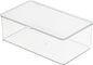 ZEXALOR Clear Plastic Storage Bin with Lid, Makeuo Holder, Fridge Organizer, Refrigerator Organizers and Storage, Small Container for Pantry, Office, Dresser, Bathroom, Kitchen, Snack
