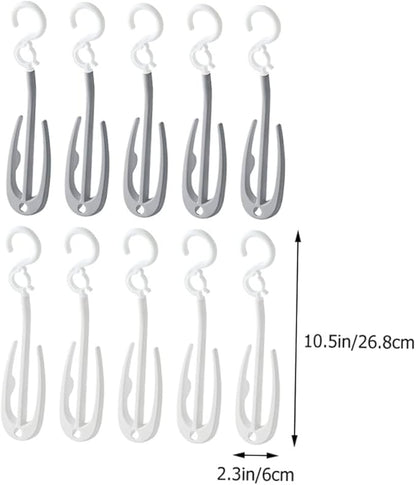 Happyyami 10pcs Double Hook Shoe Hanging Hooks Shoes Drying Rack for Door Storage Organizer Space-Saving Easy to Install Suitable for Laundry Room