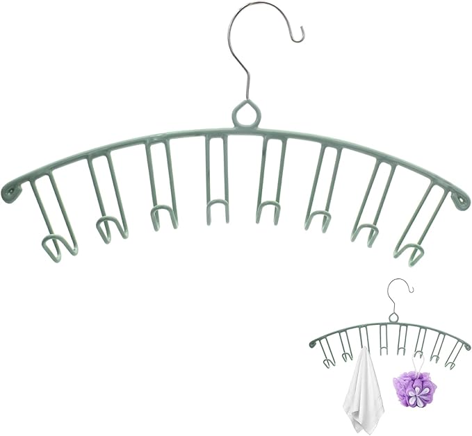 Tank Top Hanger, Stainless Steel Bra Hanger Belt Organizer, Belt Organizer for Closet Space Saving Hangers for Bras, Slings, Belts, Silk Stockings, Bags, Vests, Ties, Towels (Green)