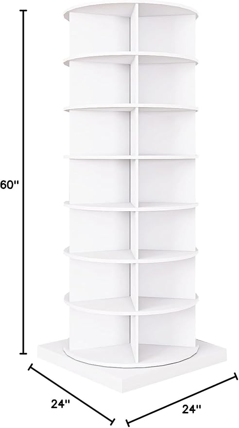 Rotating Shoe Rack Tower, 7-Tier Spinning Shoe Rack, Free Standing 360° Revolving Shoe Organizer Rotating Vertical Shoe Rack Can Hold 28 Pairs of Shoes for Entryway Living Room Hallway