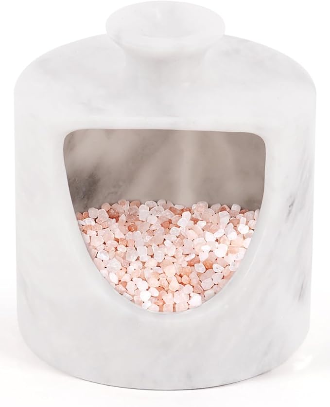 Radicaln Marble Salt Cellar 4.5" Inch White Handmade Salt Jar & Table Salt Storage For Kitchen Countertop, Ideal Pig Salt Container, Salts Dish & Sugar Bowl For Table