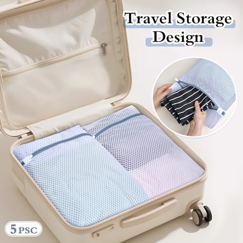 Durable Mesh Laundry Bags 5-Pack (12x16 Inch) Delicates Protector for Lingerie & Baby Clothes - Image 5