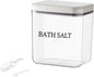Bath Salt Jar Airtight Lid, Bath Container With Scoop, Bathroom Storage Canister One-Click Pop-Up Design, Clear Jar Bath Tub Accessories For Women Bombs 2L - BPA Plastic