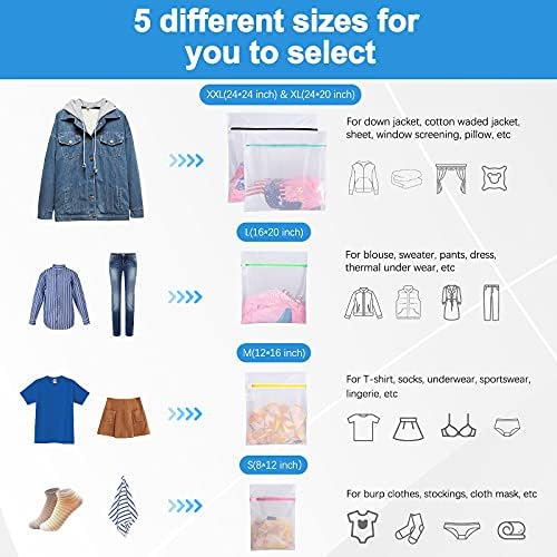 GOGOODA 5 Set Mesh Laundry Bags, Delicates Washing Bags - Image 4