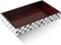 Handicrafts Home Small White & Black Bathroom Tray, Vanity Tray for Countertop & Kitchen Sink Decor, Decorative Napkin Holder, Vanity Tray for Cosmetics Organizer, Guest Towel Holder - Checkered 10x6
