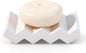 Self Draining Bar Soap Holder Diatomite Soap Dish Fast Drying Soap Saver Small Sponge Caddy for Shower, Bathroom, Kitchen Sink, White