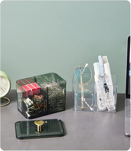 Qtip Fashion Clear Dispenser, Apothecary Box Acrylic Organizer for Q-tips, Cotton Swabs, Cotton Rounds - Green