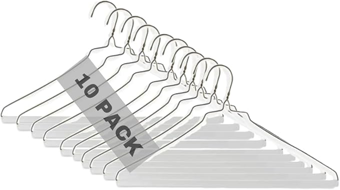 Royal Dry Clean Supply | 16" Inch Strut Hanger Pants Hanger - White Tube for Dry Cleaners or Home, Pack of 10