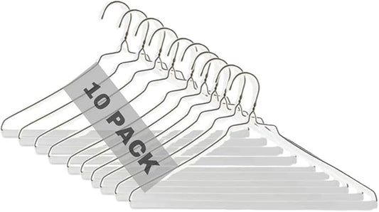 Royal Dry Clean Supply | 16" Inch Strut Hanger Pants Hanger - White Tube for Dry Cleaners or Home, Pack of 10