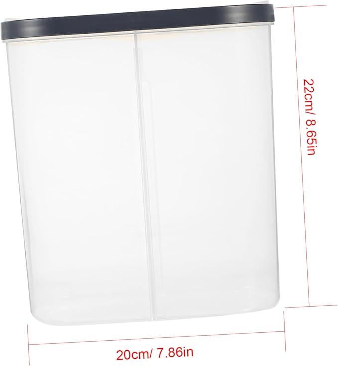 Airtight Rice Storage Container with Divided Compartments Sealed Food Storage Bin for Kitchen Organization PP Material for Grains Cereal Beans and Flour