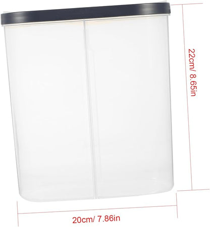 Airtight Rice Storage Container with Divided Compartments Sealed Food Storage Bin for Kitchen Organization PP Material for Grains Cereal Beans and Flour