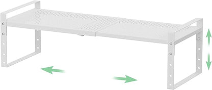 Expandable Metal Shoe Rack, Adjustable Space-Saving, Heavy-Duty Shoe Rack with Borders. Multi-Functional for Closet, Bathroom, Entryway, Kitchen or Office