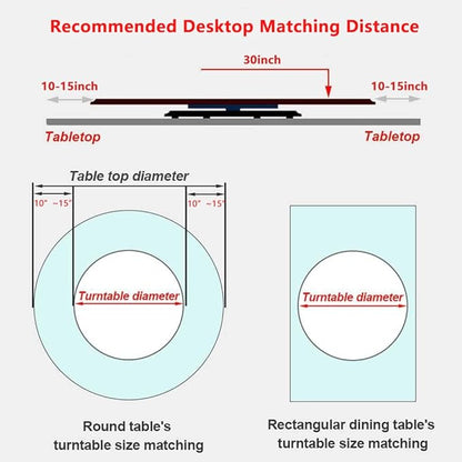30" Glass Lazy Susan for Dining Table with 6 Rotating Wheels Table Top Centerpiece Kitchen Turntable Large Round Silent & Smooth Spin (Φ 30 Inch)