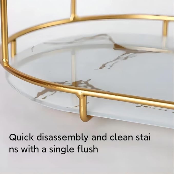 Gold Storage Rack, Bathroom Table Shelf, Perfume Tray, Beautiful Appearance, Super Capacity, Complete Your Daily Storage (QS-20-1) (QS-19)
