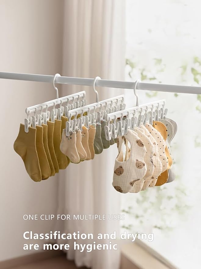 360 Rotating Hat Organizer Rack for Closet - Baseball Cap Holder With 10 Clips - Door Mounted Storage Solution - White