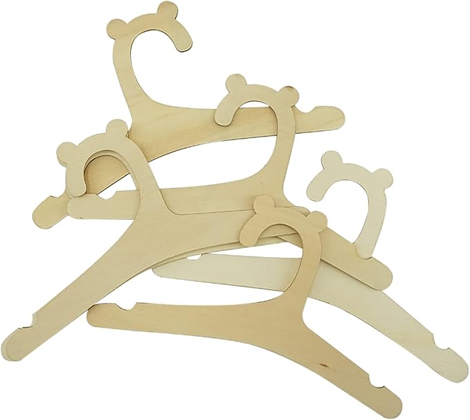 Newborn Environmentally Wooden Hanger for Baby Clothes ,Baby Children Wooden Hangers for Clothes Hangers - 20 Pcs Set (9 inches)